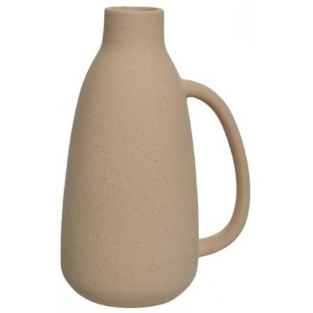 Ceramic Vase W/Handle, 22cm