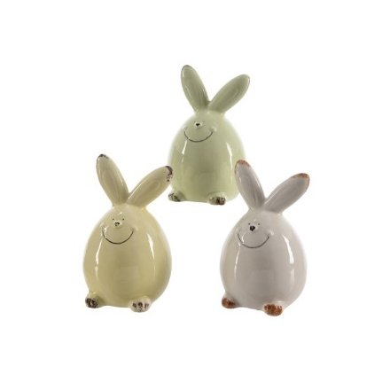 Three Assorted Porcelain Bunnies, 8cm