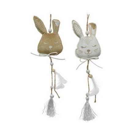Velvet Tasseled Bunny Hanging Decoration, 35cm