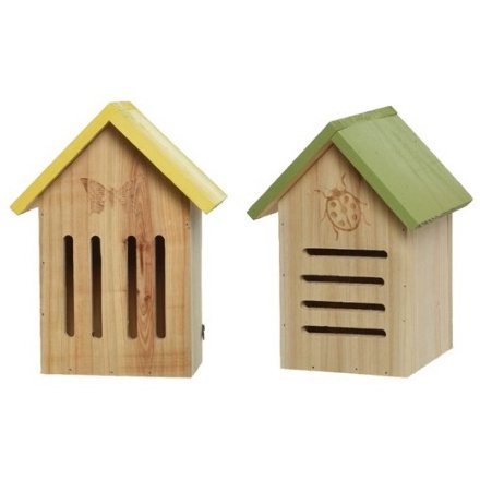 Two Assorted Firwood Insect Houses, 22cm