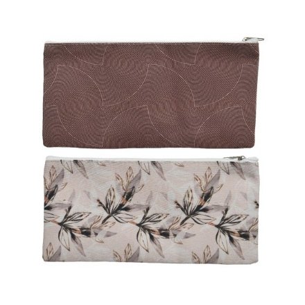 Two Assorted Leaf and Wave Designed Bags, 11cm