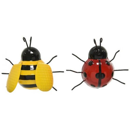 Assortment Of 2 Metal Insect Decorative Garden Pieces
