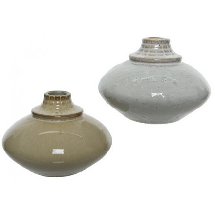 Assortment Of 2 Neutral Coloured Vases