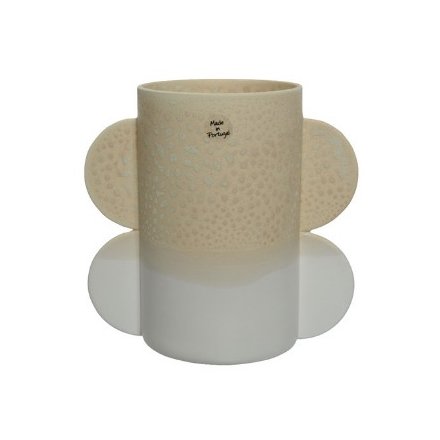 Grey/Beige Two Tone Vase, 30cm