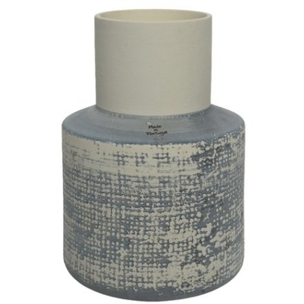 A Two Toned Grey/Blue Patterned Vase, 22cm