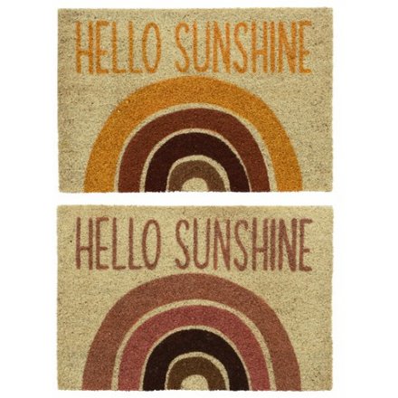 Two Assorted Hello Sunshine Doormats, 60cm