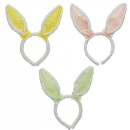 Three Assorted Bunny Ear Headbands