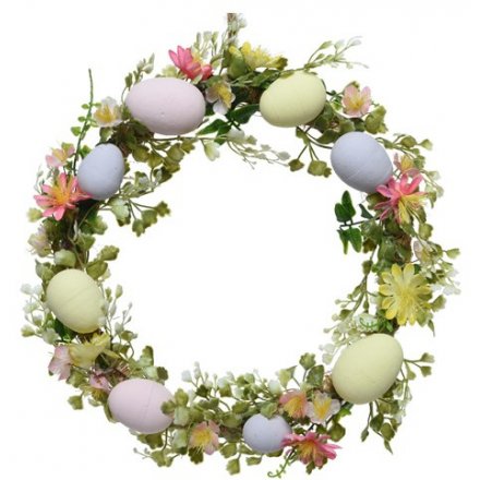 Round Floral Easter Wreath, 31cm