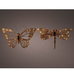 A two assortment of Butterfly and Dragonfly Solar Lights