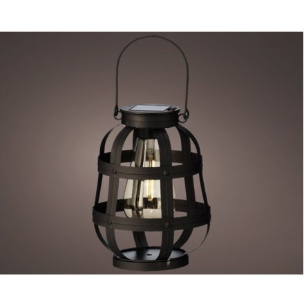 A black metal lantern, inspired by the industrial trend 
