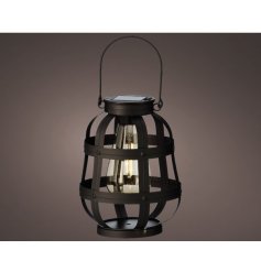 A black metal lantern, inspired by the industrial trend 