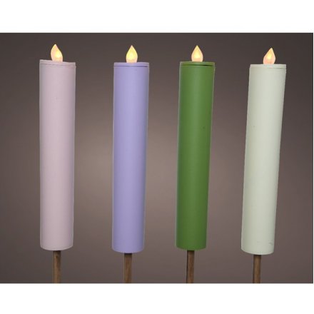 Outdoor LED candles on a 90cm plastic pole to keep your garden parties bright
