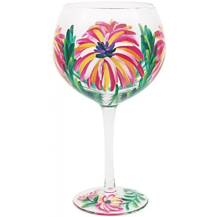 Gin Glass with Tropical Design
