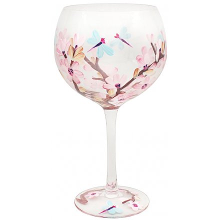 Dragonfly and Blossom Glass