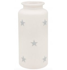 White and Grey stars vase, 22cm