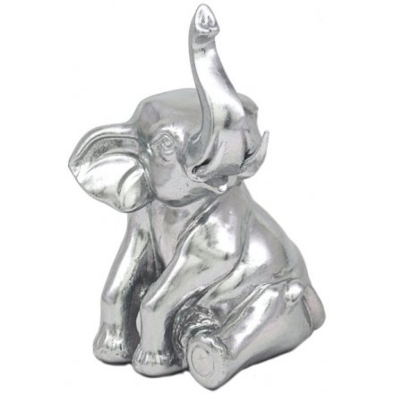 Silver Art Standing Elephant, 20cm