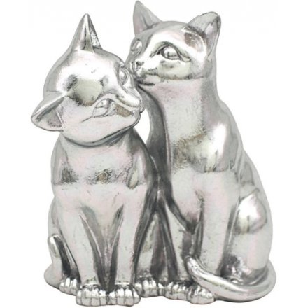 Silver Art Cuddling Cats, 17cm