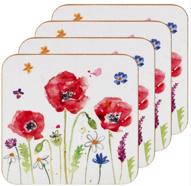 LP94603 / Poppy Field Coaster Set of 4 55967 Kitchen & Table