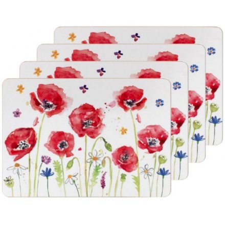 Poppy Field Placemats Set of 4