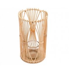 Natural Candle Holder in Rattan