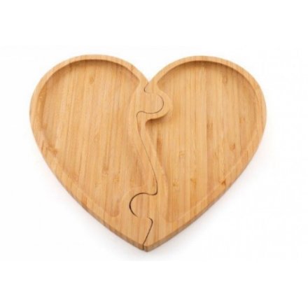 Bamboo Heart Tray, 24.5x26.7
