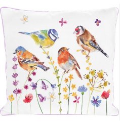 A Beautiful Cushion in Bird Garden Design 
