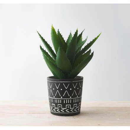 A Fun And Quirky Plant Pot With Aztec Design