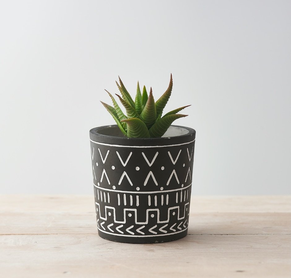 A Unique Planter with Aztec Design