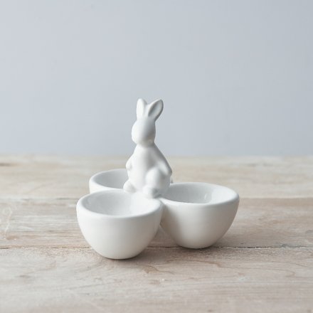 Ceramic Rabbit Three Egg Cup, 11cm
