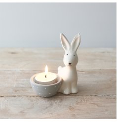 An Adorable Sitting Ceramic Rabbit with Egg Holder