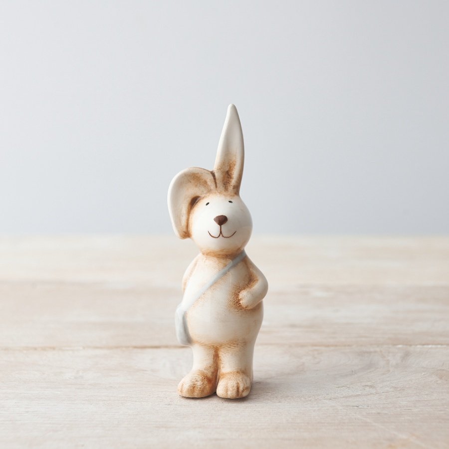 A Charming Small Rabbit Ornament with Satchel Bag