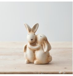 An Adorable Ornament of Two Rabbit's Hugging