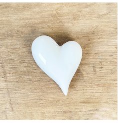 A Ceramic Whole Heart Ornament in White