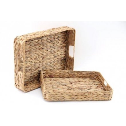S/2 Natural Rectangle Trays