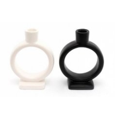 An Assortment of 2 Modern Circle Candle Holders