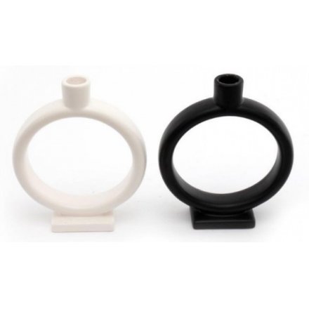 2 Assorted Circle Candle Holder, 19cm