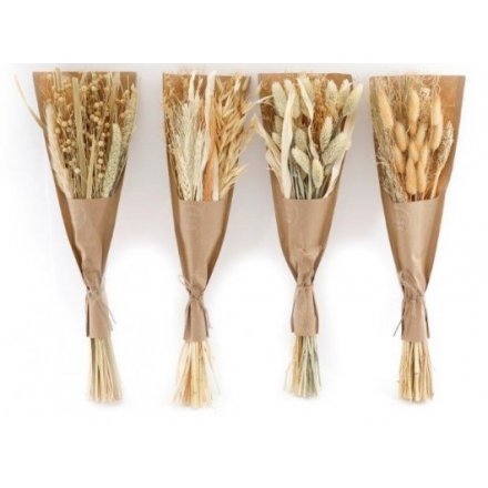 4 Assorted Dried Flowers Bouquets, 45cm
