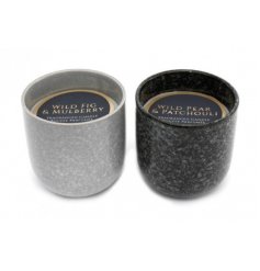 2 Assorted Graphite Styled Candle Pots