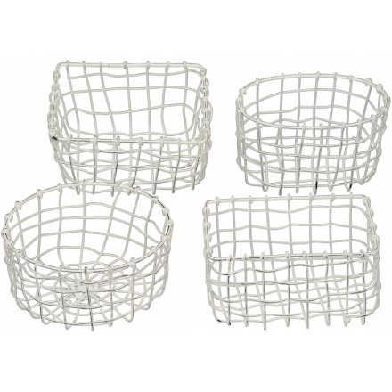 Rustic White Baskets, Mix
