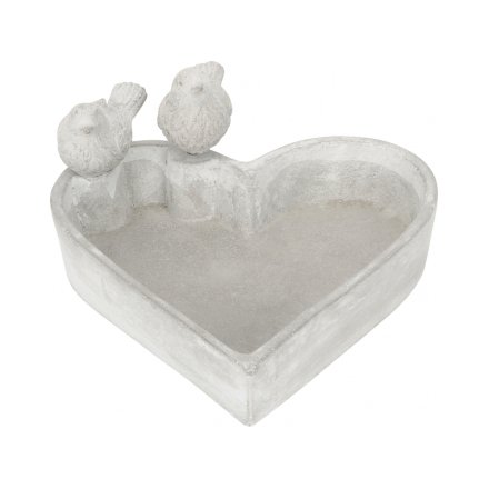 Heart Shaped Bird Bath, 10.5cm