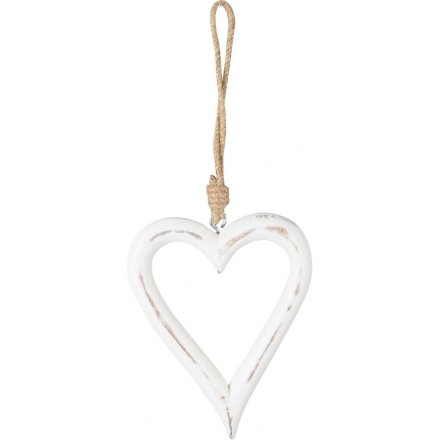 Wooden Hanging Heart, 10cm