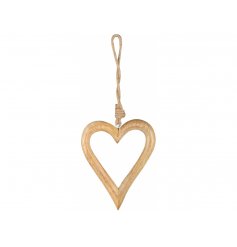 A Chic and Simple Wooden Hanging Heart Decoration