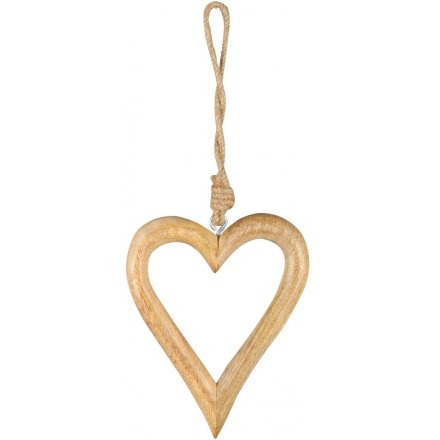 Wooden Hanging Heart, 26cm