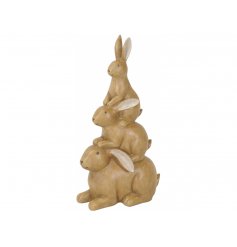 A Super Adorable Stack of 3 Bunnies Ornament