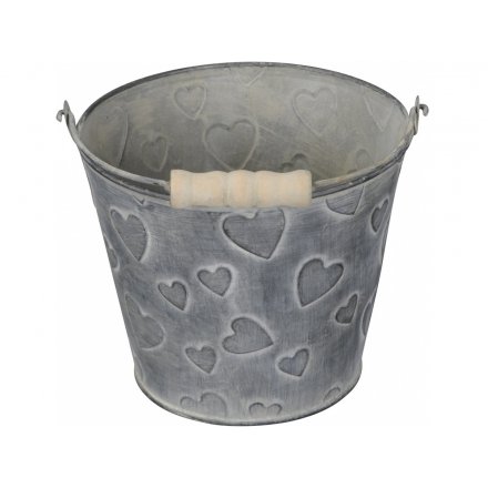 Heart Embossed Planter, 12.5cm