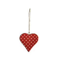 A Charming Little Iron Hanging Heart in Red