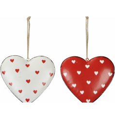 A Charming Assortment of Two Iron Hanging Hearts