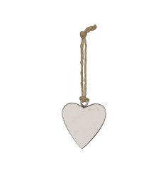 A Sweet Wooden White Hanger in Heart Design
