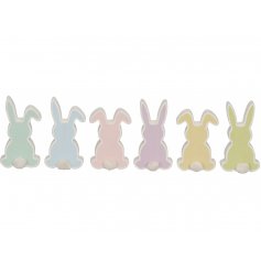 An assortment of 6 beautifully painted pastel coloured bunny ornaments. 