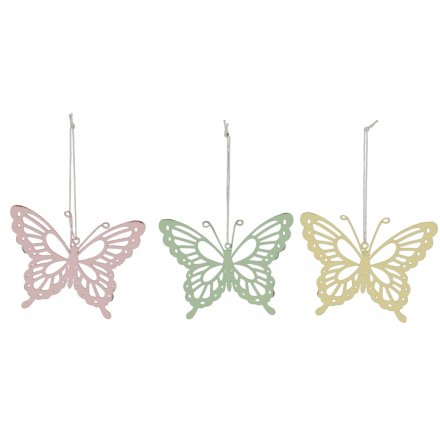 3 Assorted Hanging Butterflies, 10cm